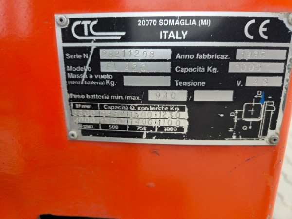 Stivuitor electric CTC PL 420 2 tone ridicare 4.07 m