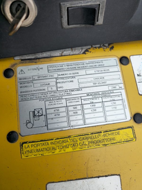 WhatsApp Image 2026-04-30 at 14.50.30 Stivuitor electric Caterpillar EP15 KRT 1.5 tone ridicare 4.75 m