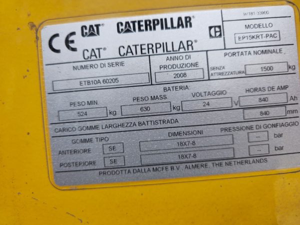 WhatsApp Image 2026-04-30 at 14.50.38 Stivuitor electric Caterpillar EP15 KRT 1.5 tone ridicare 4.75 m